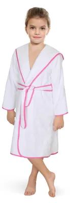 Produktbild von Frottee-Bademantel - Größe 3 - 5 Jahre - Weiß,Pink