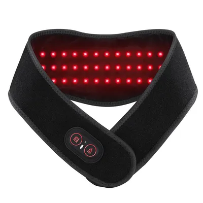 Produktbild von Rotlicht Nackenwärmer Nackenmassagegerät 660nm+850nm LED Wärmegürtel Kabellos mit Vibration 3000mAh für Nacken Schulter Rücken