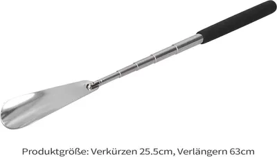 Produktbild von 2 Stück Edelstahl 63cm Metall Schuhanzieher Verstellbarer Teleskop