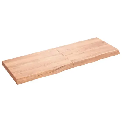 Immagine prodotto di vidaXL Piano lavabo marrone chiaro 140x50x(2-6) cm in legno massiccio trattato