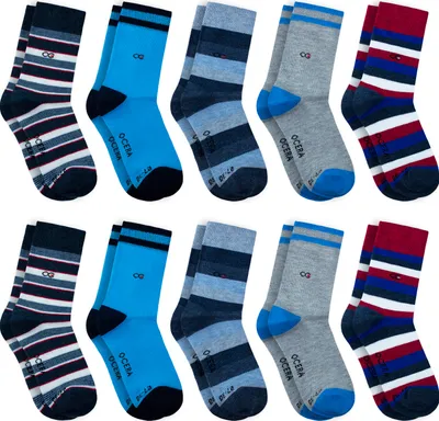 Produktbild von OCERA 10 Paar Kinder Socken für Mädchen und Jungen im Farbmix Gr. 27/30