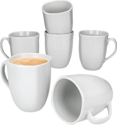 Image de lot de 6 tasses à café Lotta 300ml blanc porcelaine