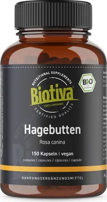 Immagine prodotto di Biotiva Rosa canina 150 capsule da coltivazione biologica