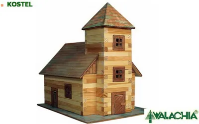 Produktbild von Walachia 8594036430129 - Nr. 12 Kirche Holz Modellbauset, Modellbahn Spur 1/ LGB 1:32