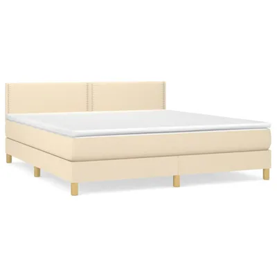 Produktbild von vidaXL Boxspringbett mit Matratze Creme 180x200 cm Stoff