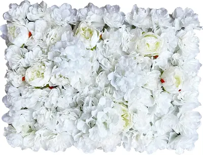 Produktbild von 6X Blumenwand Kunstblumen Rosenwand Weiß Künstliche Blumen Säule Blumen Wand Flower Wall DIY Hochzeit Straße Panel für Garten Hochzeit Deko 60x40x2cm