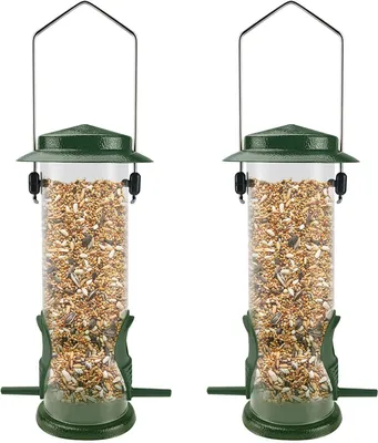 Produktbild von Hängende Vogelfutterstation 2 Stücke, Edelstahl, für Garten