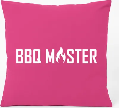 Produktbild von Huuraa Kissen BBQ Master Grillen 40x40cm mit Füllung Fuchsia Baumwolle Dekokissen Geschenkidee
