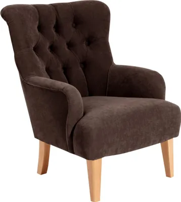 Produktbild von Sessel Kaiya Bezug Veloursstoff Buche natur / braun 21242