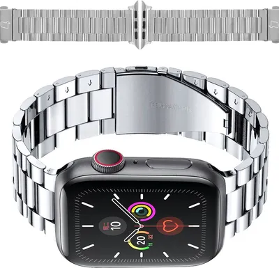 Produktbild von Bizon Strap Watch Aura Edelstahlarmband für Apple Watch 49/46/45/44/42 mm, Silber