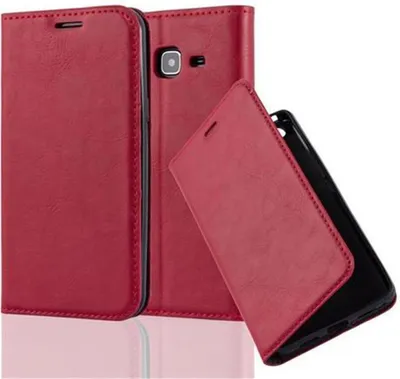 Produktbild von Cadorabo Hülle für Samsung Galaxy J3 2016 Schutz Hülle in Rot Handyhülle Etui Case Cover Magnetverschluss