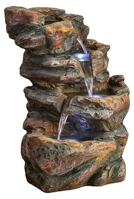Obrázok produktu pre Vnútorná fontána, materiál polyrezín, rozmery 32,5 cm x 23,5 cm x 45 cm, 3 úrovne, vrátane čerpadla, príkon 15 W