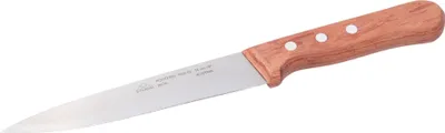 Produktbild von STUBAI Küchenmesser ohne Wellenschliff, 160 mm, scharfes Haushaltsmesser mit Edelholzgriff, Klinge aus Edelstahl, rostfrei, spülmaschinenfest