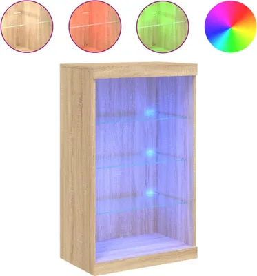 Obrázek produktu pro vidaXL Příborník s LED světly Sonoma dub 60,5x37x100 cm