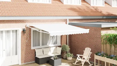 Produktbild von Desgin automatische einziehbare Markise Weiß 350x250 cm - Markisen 3330366