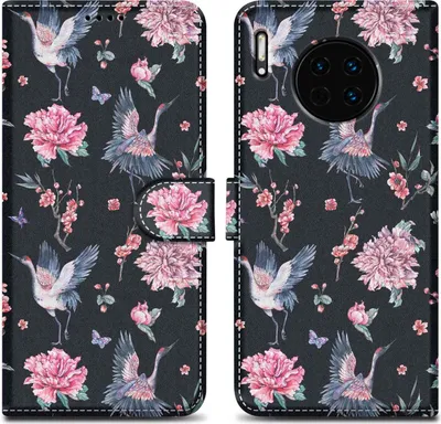 Produktbild von Cadorabo Schutzhülle für Huawei MATE 30 Hülle Design Schwarz Handyhülle Schutzhülle Etui Magnetisch Case Cover