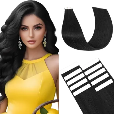 Imagen del producto de Extensiones de cabello con cinta adhesiva Benehair - 10 unidades, 30 cm, color  intenso