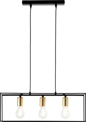 Produktbild von Brilliant 92747/06 Arica Pendelleuchte, 3-flammig schwarz/messing
