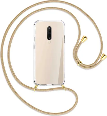 Produktbild von Handykette Backcover-Schutzhülle mit Band (Metall goldfarben) für OnePlus 7 Pro - caramel