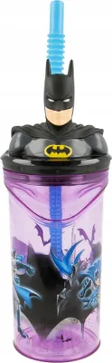 Obrázok produktu pre 3D pohár s objemom 360 ml a slamkou Batman