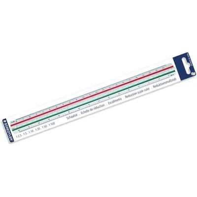 Produktbild von Reduktionsmaßstab Mars Kunststoff 33cm Teilung 1:2,5, 1:5, 1:10, 1:20, 1:50, 1:100