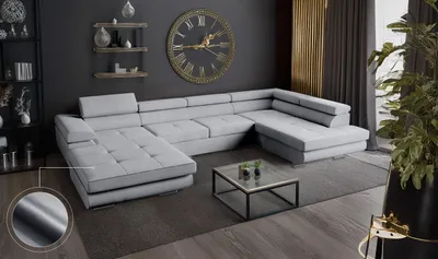 Produktbild von Wohnlandschaft mit Schlaffunktion, Couch für Wohnzimmer - Schlafsofa - Eckcouch