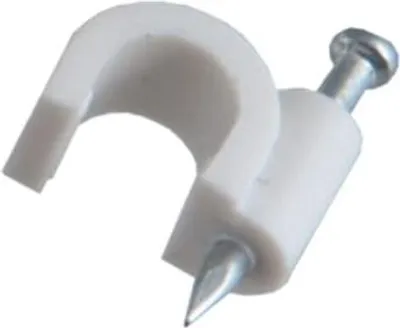 Produktbild von Nagelschelle mit Nägel Ø 5mm 100 Stück FLOP Schelle Kabel Kabelklemme weiss