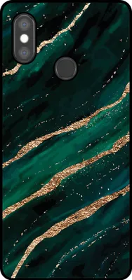 Obrázok produktu pre Smartphonica Phone Case Fit pre Xiaomi Mi 8 SE s mramorovou potlačou - TPU zadný kryt puzdra mramorový dizajn - Green Gold