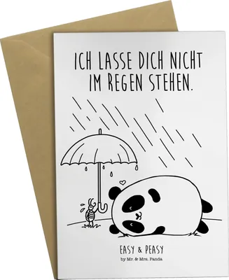 Produktbild von Mr. & Mrs. Panda Klappkarte Panda Freundschaft - Weiß - Geschenk, einladungskarten, Glückwunschkarte, osterkarten, weihnachtskarten, neujahrskarte, babykarte