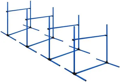 Produktbild von Famanu Agility-Set für Hunde - Verstellbare Slalomstangen und Hürden