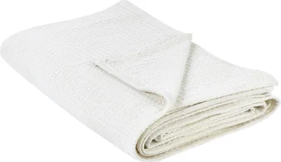Zdjęcie produktu dla BELIANI Narzuta na łóżko jasnobeżowa bawełniana 220 x 240 cm z gładkim wzorem dekoracyjna ozdobna do sypialni