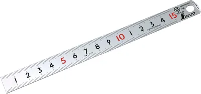 Zdjęcie produktu dla FAMEX 12523 Linijka Shinwa ze stali nierdzewnej 15 cm z chwytakiem - Linijka metalowa - 13131