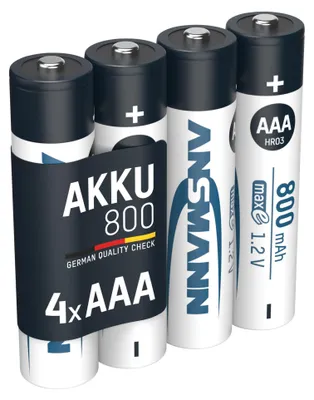 Produktbild von ANSMANN Akku Micro AAA 800 mAh 1,2V Ni-MH, 4 Stück