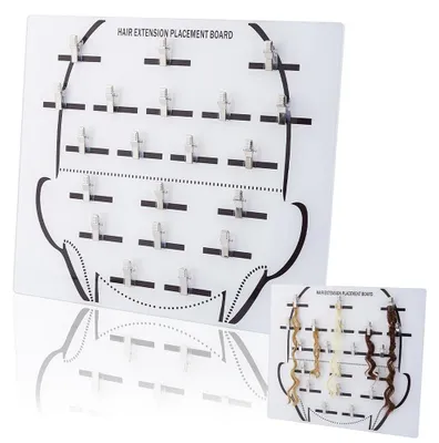 Produktbild von Professioneller Haarträger – Perückenhalter – Haarteil-Board – Acryl-Ausstellungsständer – 21 Stück Clips – Langlebiges Kunststoffmaterial, 29,8 x 34,1 cm – Perückenständer