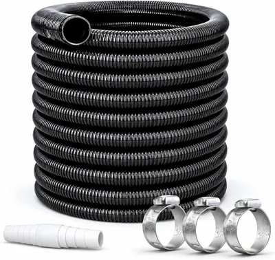 Obrázek produktu pro Hadice pro bazén s objímkami 38 mm x 8 m – včetně svorek a spojek – Flexibilní hadice pro čerpání vody, solární hadice