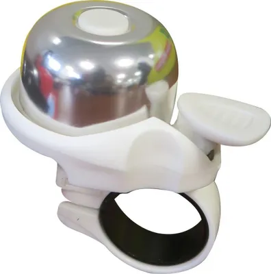 Produktbild von On bike MIni Universal-Fahrradklingel aus Stahl, weiß/silber