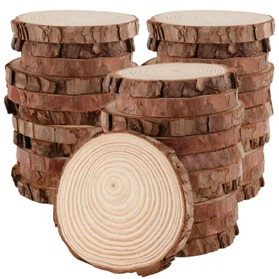 Holzscheiben 30 Stk. 9-10 cm, 1 cm dick, unbehandelt, für Basteln & Deko