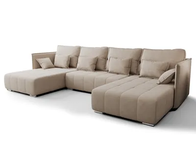 Produktbild von AX LIVING Ecksofa mit Schlaffunktion Beige Florinna 345 cm XXL U