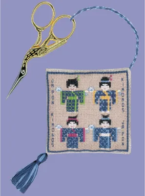 Productafbeelding van Le Bonheur des Dames kruisstikset "Japanse schaarhouder", telpatroon, 7,5x7,5 cm