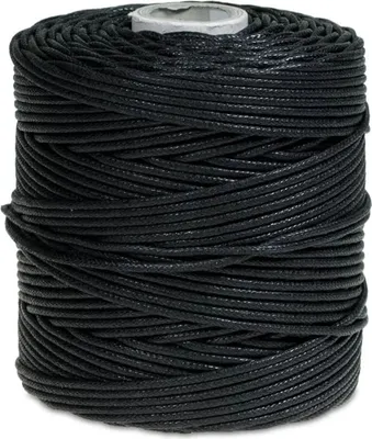 Obrázek produktu pro Bavlněná voskovaná šňůra černá 100 metrů -- 0.15cm