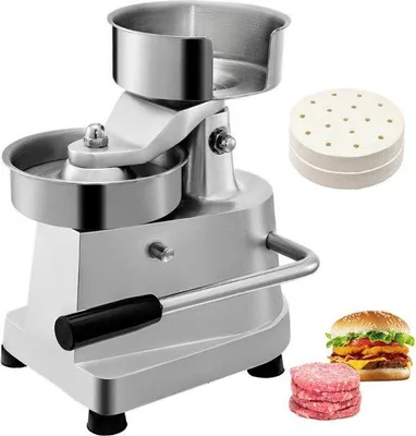 Zdjęcie produktu dla Urządzenie do przygotowywania hamburgerów ze stali nierdzewnej z prasą do hamburgerów i maszynką do mielenia mięsa