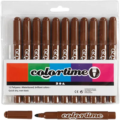 Produktbild von Colortime Marker, Strichstärke 5 mm, Braun, 12Stk/ 1 Pck [HOB-37342]