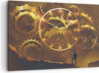 Produktbild von Bild auf Leinwand - Leinwandbild - Mechanismus Zahnrad - 100x70cm - Wand Bild - Wanddeko - Leinwanddruck - Bilder - Kunstdruck - Wanddekoration - Leinwand bilder - Wandkunst - AA100x70-3898