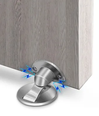 Produktbild von Magnetischer Türstopper, Edelstahl, unsichtbarer Bodenmagnet, langlebig, magnetischer Türhalter mit 3M-Selbstkleberücksichtigung, silberfarben