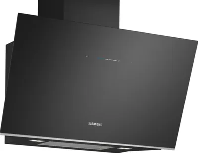 Siemens iQ700, Wandesse, 90 cm, Klarglas schwarz bedruckt LC91KLT60 Schrägansicht