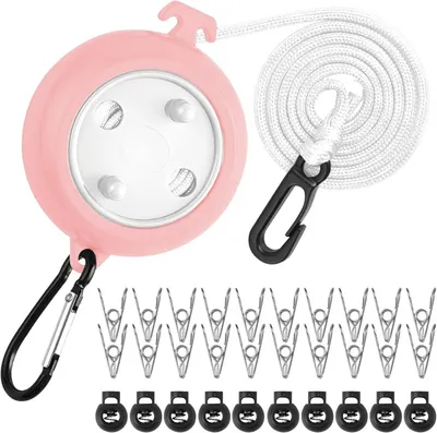 Intrekbare waslijn 10 m mit 20 Clips und 10 Haken