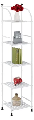Immagine prodotto di Scaffale da bagno in acciaio - 5 ripiani - 145 x 33 x 28 cm - Bianco