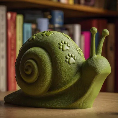 Schneckenfigur mit Pfotenabdruck – Decords Dekorationsfigur, Produktansicht 1