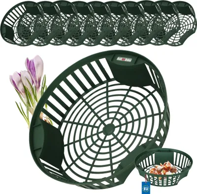 Produktbild von KOTARBAU® 10er Set Pflanzschale Blumenzwiebeln Pflanzkorb Korb zum Pflanzen von Tulpenzwiebeln ⌀ 265 mm Korb zum Anbau von Zwiebelgewächsen