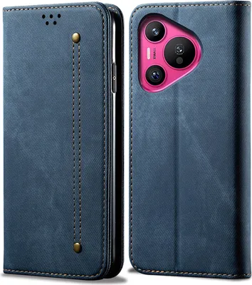 Produktbild von Hülle für Huawei Pura 70 Leder Brieftasche Flip Bookstyle Schutzhülle mit Standfunktion Blau